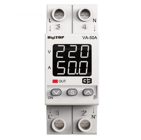 Реле напряжения с контролем тока DigiTOP VA-50A M2W 4820118381299 фото