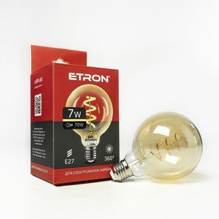 LED лампа ETRON Filament 1-EFP-165 G95 Vintage E27 7W 2700K золото фото
