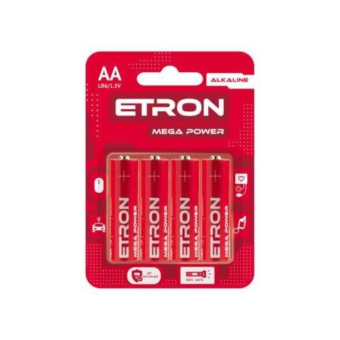 Батарейки лужні АА ETRON Mega Power AA LR6 4821327001848 фото