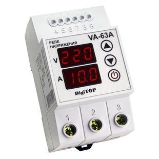 Реле напруги з контролем струму DigiTOP VA-63A 4820118380490 фото
