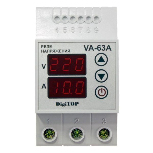Реле напруги з контролем струму DigiTOP VA-63A 4820118380490 фото