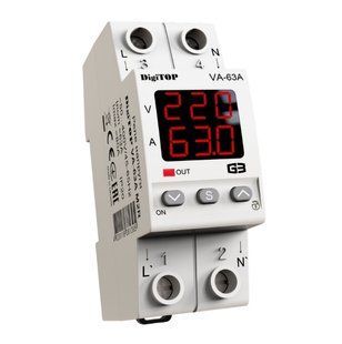 Реле напруги з контролем струму DigiTOP VA-63A M2R 4820118381305 фото