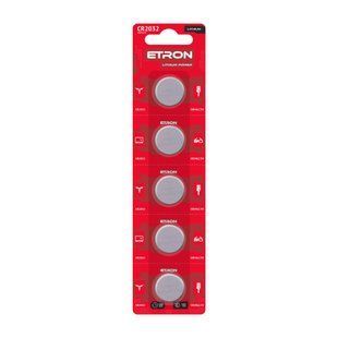 Алкалінові Батарейки таблетка CR2032 5шт ETRON Lithium Power фото