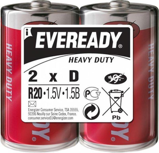 Батарейки Energizer Eveready Heavy Duty D / R20 BL2 () фото