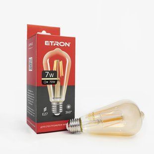 LED лампа ETRON Filament 1-EFP-163 ST64 E27 7W золото фото