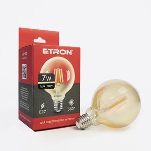 LED лампа ETRON Filament 1-EFP-161 G95 E27 7W 3000K золоте скло фото