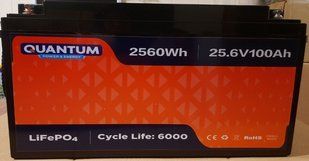 Батарея акумуляторна Quantum LiFePO4 25.6V, 100Ah, 2.56kWh фото