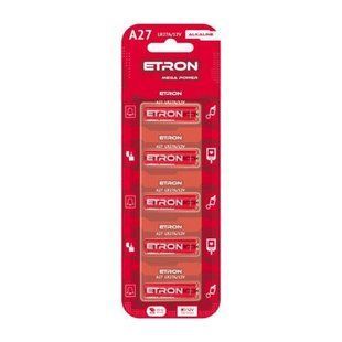 Алкалінові Батарейки A27 5шт ETRON Power Mega фото