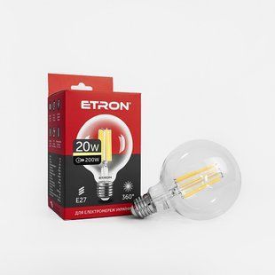 LED лампа ETRON Filament 1-EFP-171 G95 20W E27 3000K clear glass фото