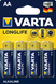 Батарейки щелочные АА Varta LONGLIFE AA LR6 4008496525157 579 фото 2