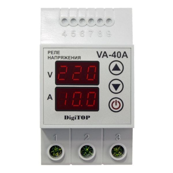 Реле напруги з контролем струму DigiTOP VA-40A 4820118380476 фото