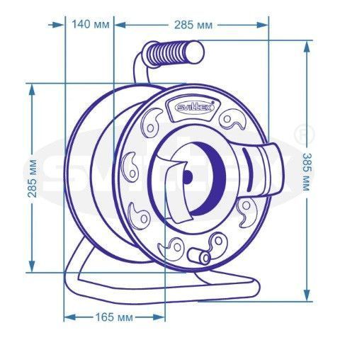 Подовжувач електричний на котушці Svittex SV-2180 PROFI 16A 2х2,50 мм&sup2; з виносною розеткою 25м фото