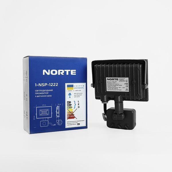 Прожектор NORTE Spotlight 1-NSP-1222 20W 6500К з датчиком руху фото