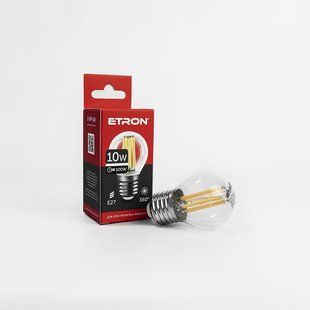 LED лампа ETRON Filament 1-EFP-156 G45 E27 10W 4200K clear glass фото
