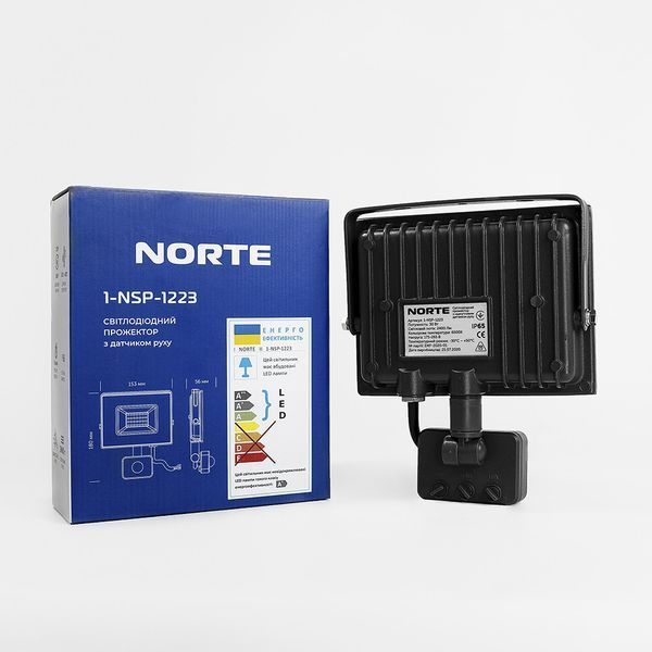 Прожектор NORTE Spotlight 1-NSP-1223 30W 6500К з датчиком руху фото