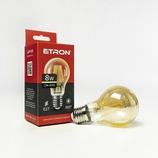 LED лампа ETRON Filament 1-EFP-185 A60 E27 8W 2700K золото фото