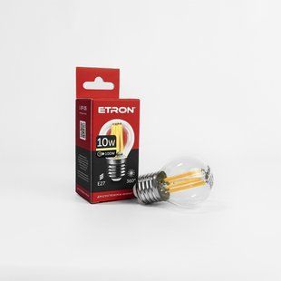 LED лампа ETRON Filament 1-EFP-155 G45 E27 10W 3000K clear glass фото