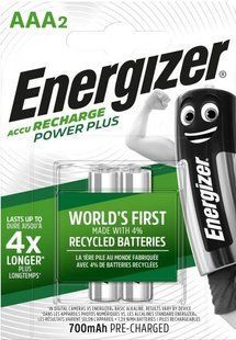 Акумулятор Energizer AAA 700 mAh Pre-Ch PowerPlus BL2 Ni-MH (7638900416992) фото
