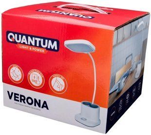 Настільна світлодіодна лампа з акумулятором Quantum VERONA QM-TL1061 LED 3.5W 450lm 4100К USB 5V 5200mAh з Power Bank фото