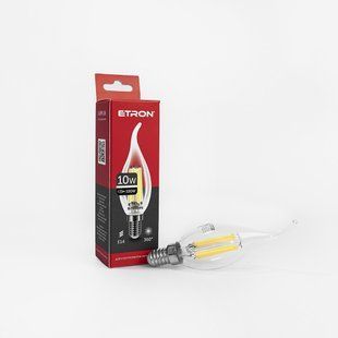 LED лампа ETRON Filament 1-EFP-136 С37 tailed E14 10W 4200K прозоре скло фото