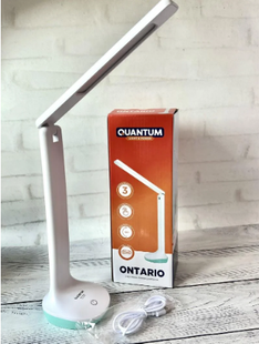 Настільна світлодіодна лампа з акумулятором Quantum ONTARIO QM-TL1040 2W 200lm 3000-5000K USB 5V фото