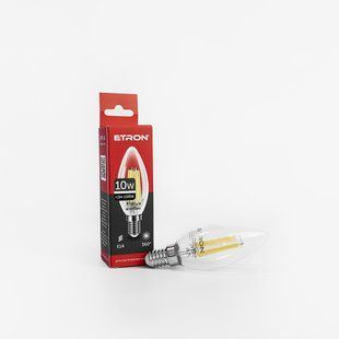 LED лампа ETRON Filament 1-EFP-118 С37 E14 10W 4200K прозоре скло фото
