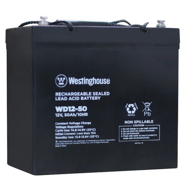 Батарея акумуляторна Westinghouse WD12-50 AGM Deep Cycle, 12V/50Ah/T14 фото