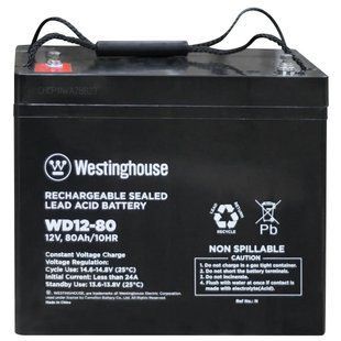 Батарея акумуляторна Westinghouse WD12-80 AGM Deep Cycle, 12V/80Ah/T14 фото