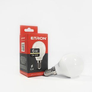 LED лампа ETRON Light 1-ELP-047 G45 6W 3000K 220V E14 фото