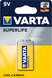 Батарейка цынковая 9V Varta SUPERLIFE 657 фото 2