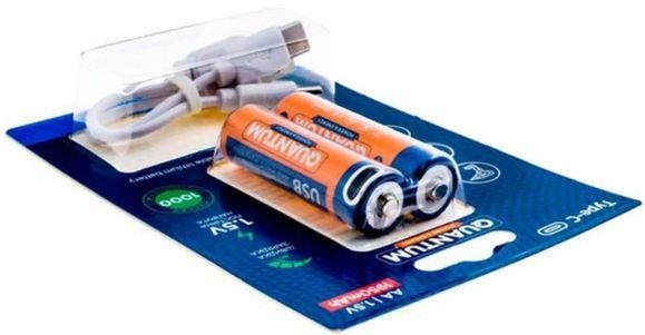 Акумулятор Quantum Li-ion USB AA 1.5V, 1950mAh + Type-C каб. фото