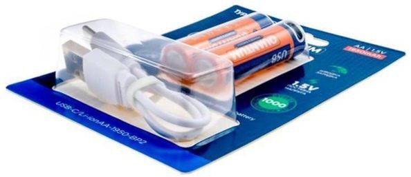 Акумулятор Quantum Li-ion USB AA 1.5V, 1950mAh + Type-C каб. фото