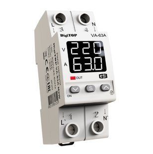 Реле напруги з контролем струму DigiTOP VA-63A M2W 4820118381312 фото