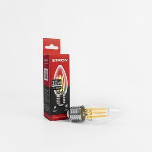 LED лампа ETRON Filament 1-EFP-115 С37 E27 10W 3000K прозоре скло фото