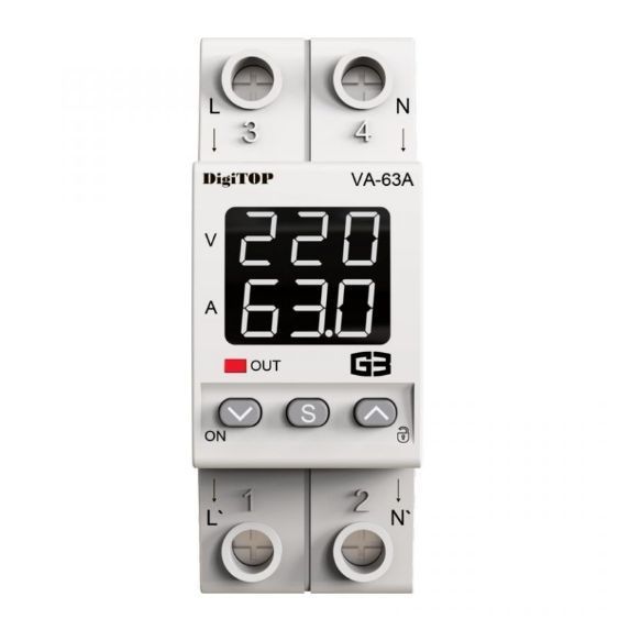 Реле напруги з контролем струму DigiTOP VA-63A M2W 4820118381312 фото