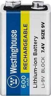 Акумулятор Westinghouse Li-ion Крона 9V, 600mAh, 1шт (шт) фото