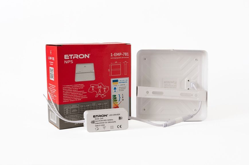 Світлодіодний світильник ETRON NPS 1-EMP-781 24W 95-265V 5000К ІР20 квадрат фото