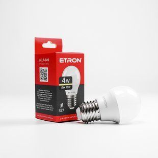 LED лампа ETRON Light 1-ELP-049 G45 4W 3000K 220V E27 фото