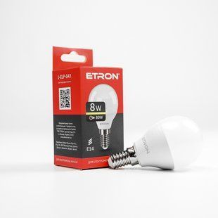 LED лампа ETRON Light 1-ELP-043 G45 8W 3000K 220V E14 фото