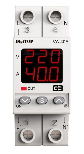 Реле напруги з контролем струму DigiTOP VA-40A M2R 4820118381275 фото