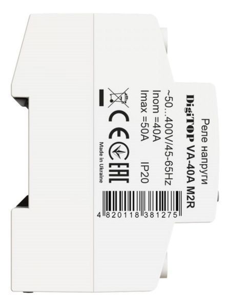 Реле напруги з контролем струму DigiTOP VA-40A M2R 4820118381275 фото