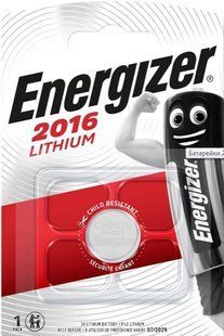 Батареї літієві CR2016 Lithium Energizer фото