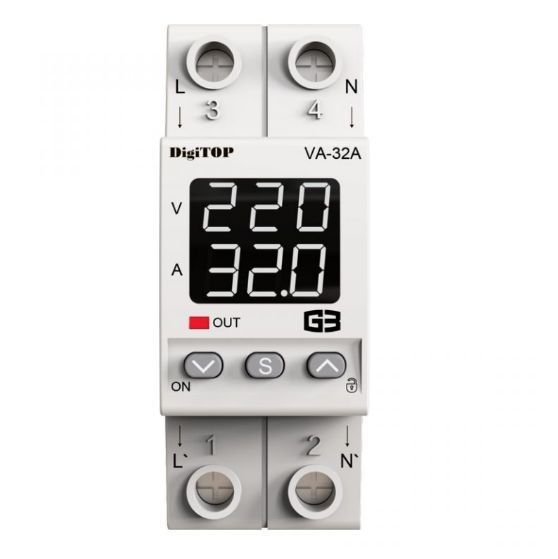 Реле напруги з контролем струму DigiTOP VA-32A M2W 4820118381251 фото