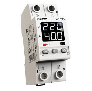 Реле напруги з контролем струму DigiTOP VA-40A M2W 4820118381268 фото