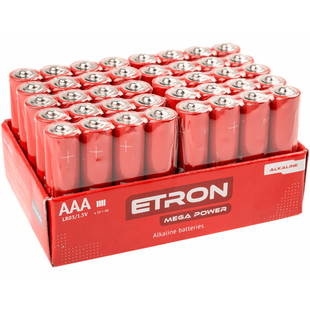 Батарейки лужні ААА ETRON Mega Power AAA LR03 уп40шт. 4821327001336 фото