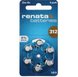 Батарейки Renata ZA312 1.4 V Zinc air 6/60шт (Zinc Air 312 ZA312 PR41 AC312 DA312 312A 312HP PR312) 567 фото 1