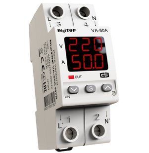 Реле напруги з контролем струму DigiTOP VA-50A M2R 4820118381282 фото