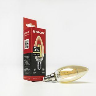 LED лампа ETRON Filament 1-EFP-181 C35 E14 5W 2700K золото фото
