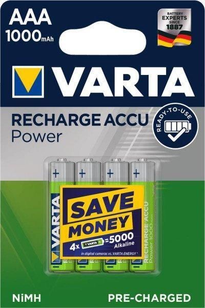 Акумулятор Varta Rechargeable Accu AAA 1000 mAh BLI4 Ni-MH R2U (4008496594375) фото