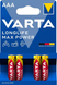 Батарейки лужні ААА Varta LONGLIFE MAX POWER AAA LR03 бл4 4008496104734 601 фото 1